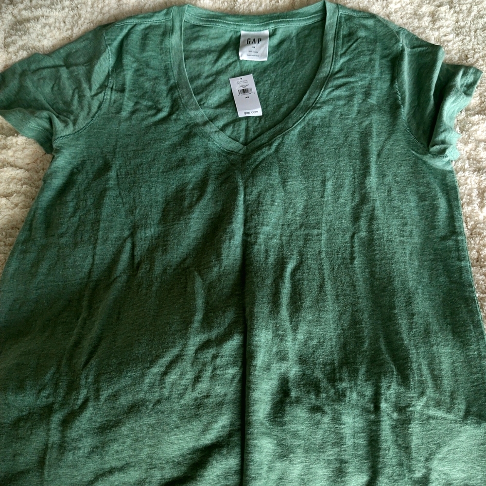 NWT GAP linen t-shirt moss green sz xs